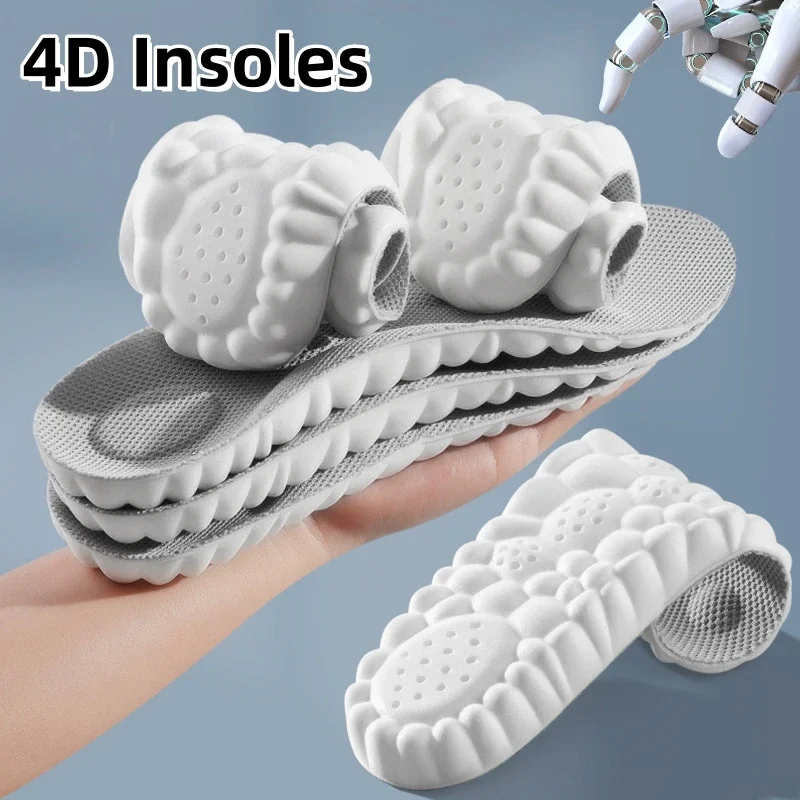 High Elasticity Sport Insoles Soft Shoe Pads Arch Support Orthotic Insoles Breathable Deodorant Shock Absorption Insert Cushion