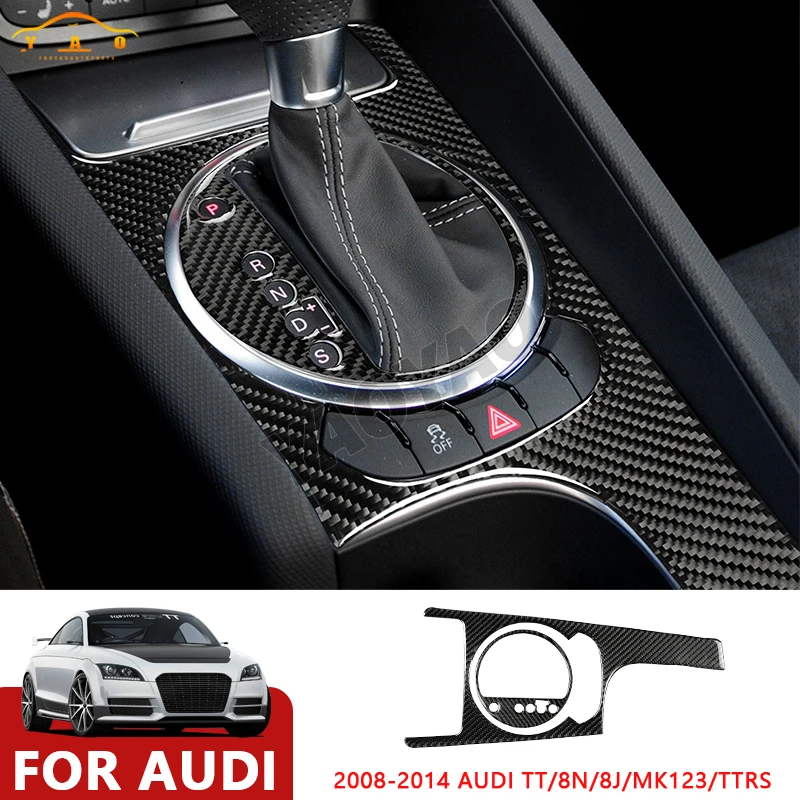 

Carbon Fiber For Audi 2008-2014 TT 8n 8J MK123 TTRS Car Gear Shift Panel Sticker Accessories