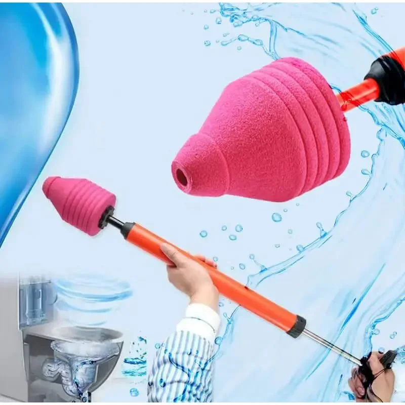 High Pressure Toilet Pipe Plunger Silicone Quickly Unblock One Shot Toilet  Household Toilet Sewer Dredging Plunger