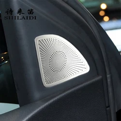 Car Styling Front Tweeter Speaker Window B column Stickers Trim For Audi Q7 4L 2009-2015 Rear Car Door Audio Speaker Net Cover