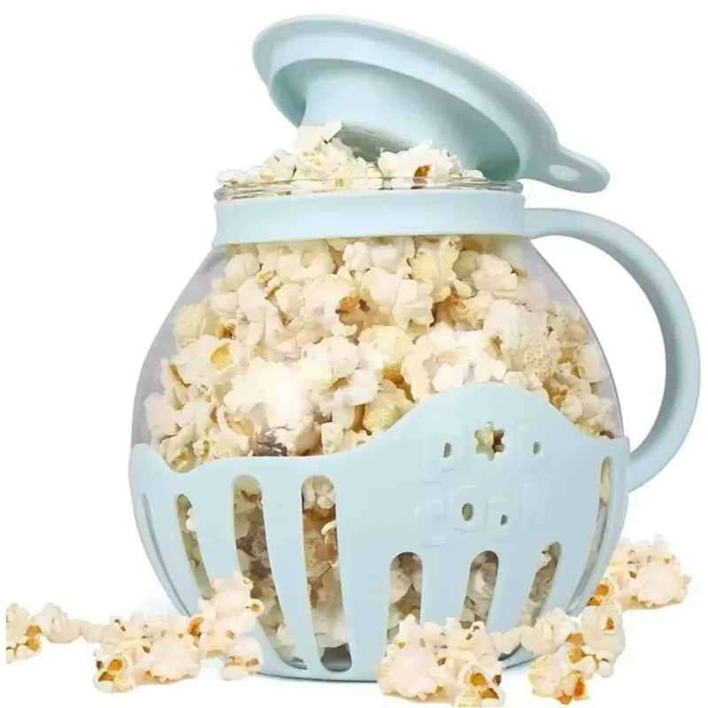 

A66Z Microwave Popcorn Maker Bucket Microwave Bowl Mini Machine Safe Silicone Lid Popcorn Maker