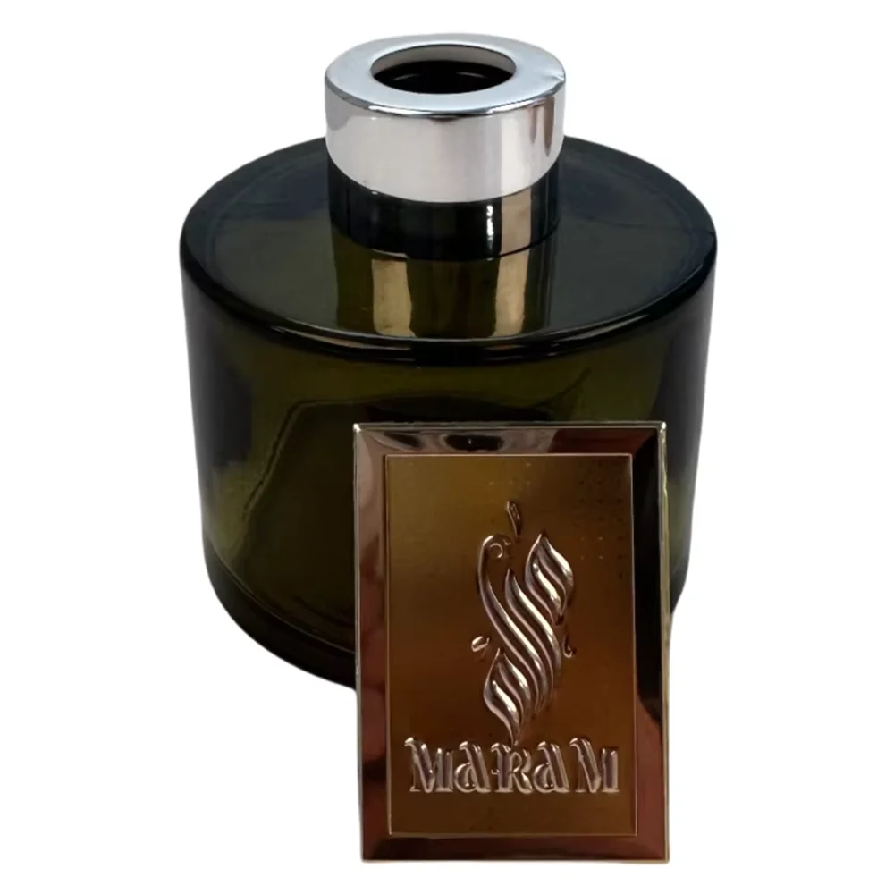 Custom Metal Logo Plate Sticker | Embossed Perfume Bottle Label | Luxury Brand Name Tag Design