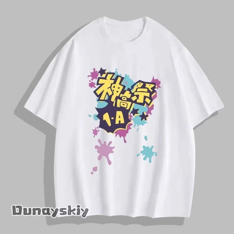 مشروع Sekai الملونة المرحلة Shiraishi قميص تأثيري زي الكرتون أنيمي تي شيرت مطبوع هالوين لعب الأدوار للجنسين الزي