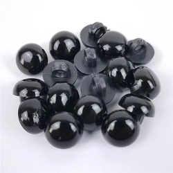 25PCs 10mm Black Button Shank Buttons Plastic Button Round Black DIY Sewing Buttons for Clothing Accessories Sewing Supplies