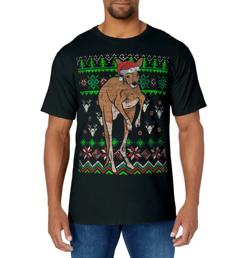 Ugly Christmas Kangaroo T-Shirt Holiday Costume Tees Classic Logo T Shirt and Stickers, Unisex Adult T Shirt Collection