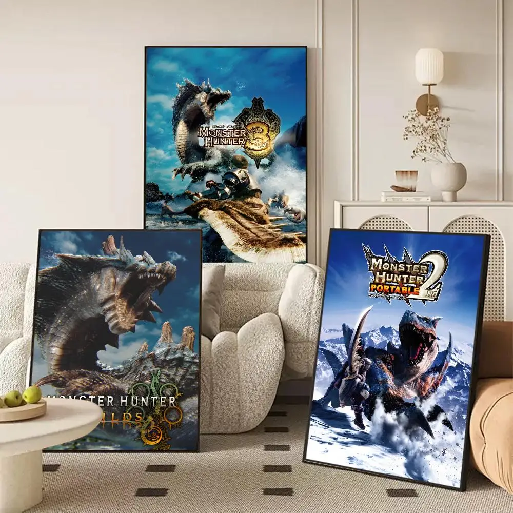 Epic Game M-Monster hunter Poster Removable Wall Sticker Mural for Living Room – Art Poster Home Decoration Decal