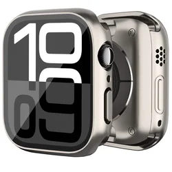 Rugged Case + Screen Protector for Apple Watch series 10 42mm 46mm Protective Titanium Cover with Tempered Glass Film for iWatch
