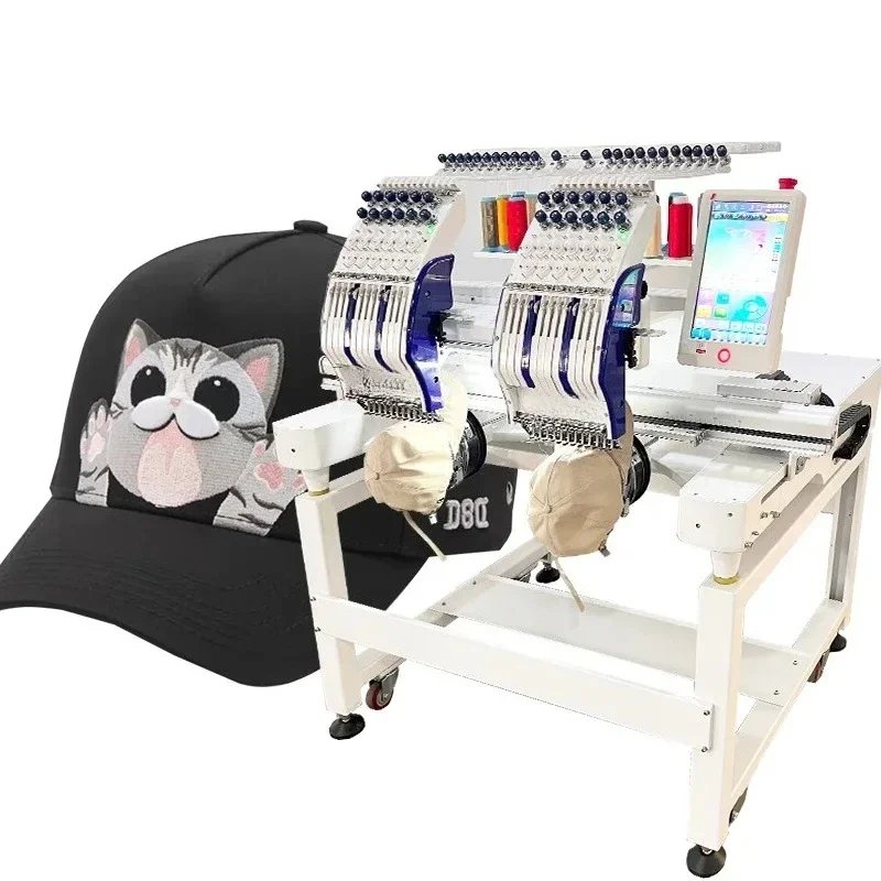 Changhua Factory Automatic Industrial Embroidery Machine, Hat T-Shirt Embroidery Machine, two ends