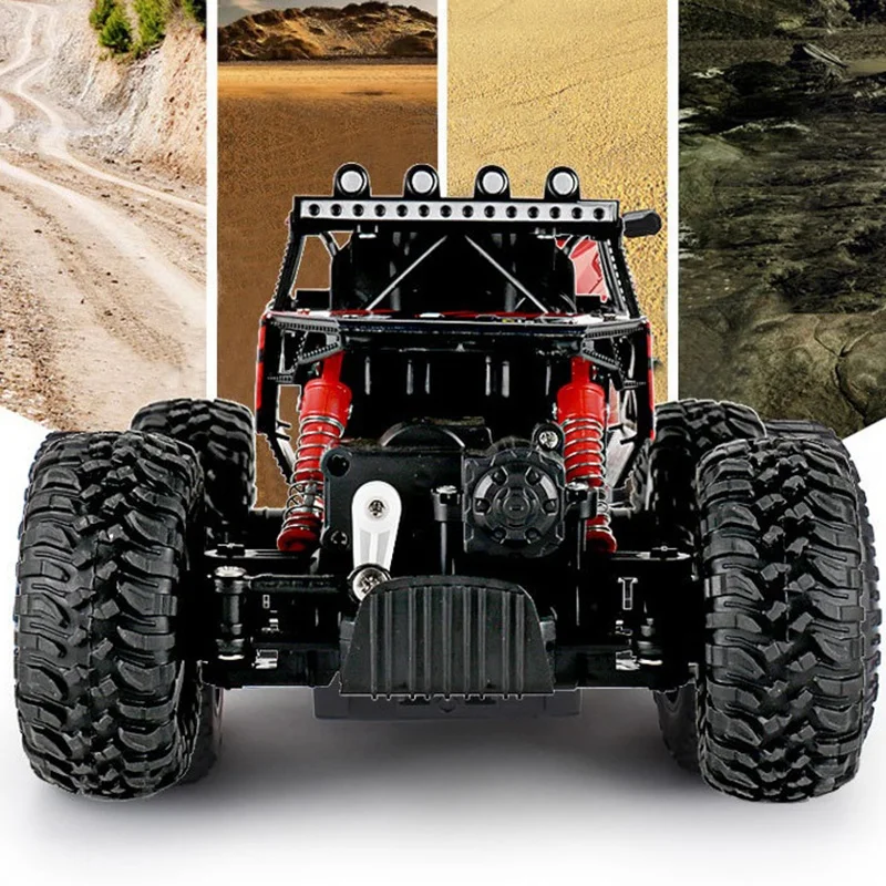 Rc تسلق الصخور سيارة 4Wd عربات التي تجرها الدواب اللعب آلة على الراديو 2.4G التحكم عن بعد على الطرق الوعرة سيارات 1:18 اللعب