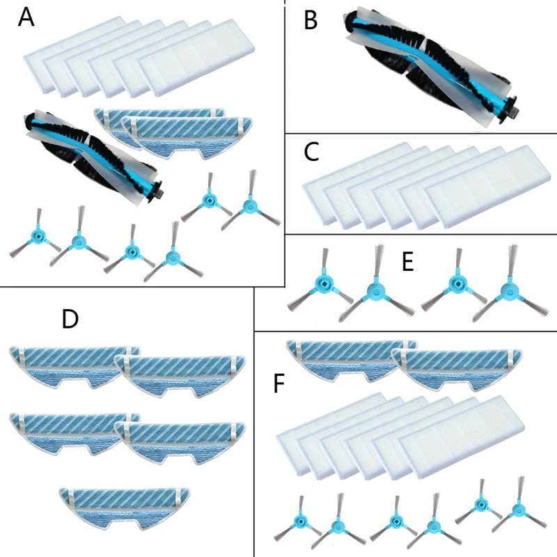 진공 청소기 예비 부품 롤러 브러시 헤파 필터 걸레, 콩가 1290/1390 드롭 배송, 1 세트