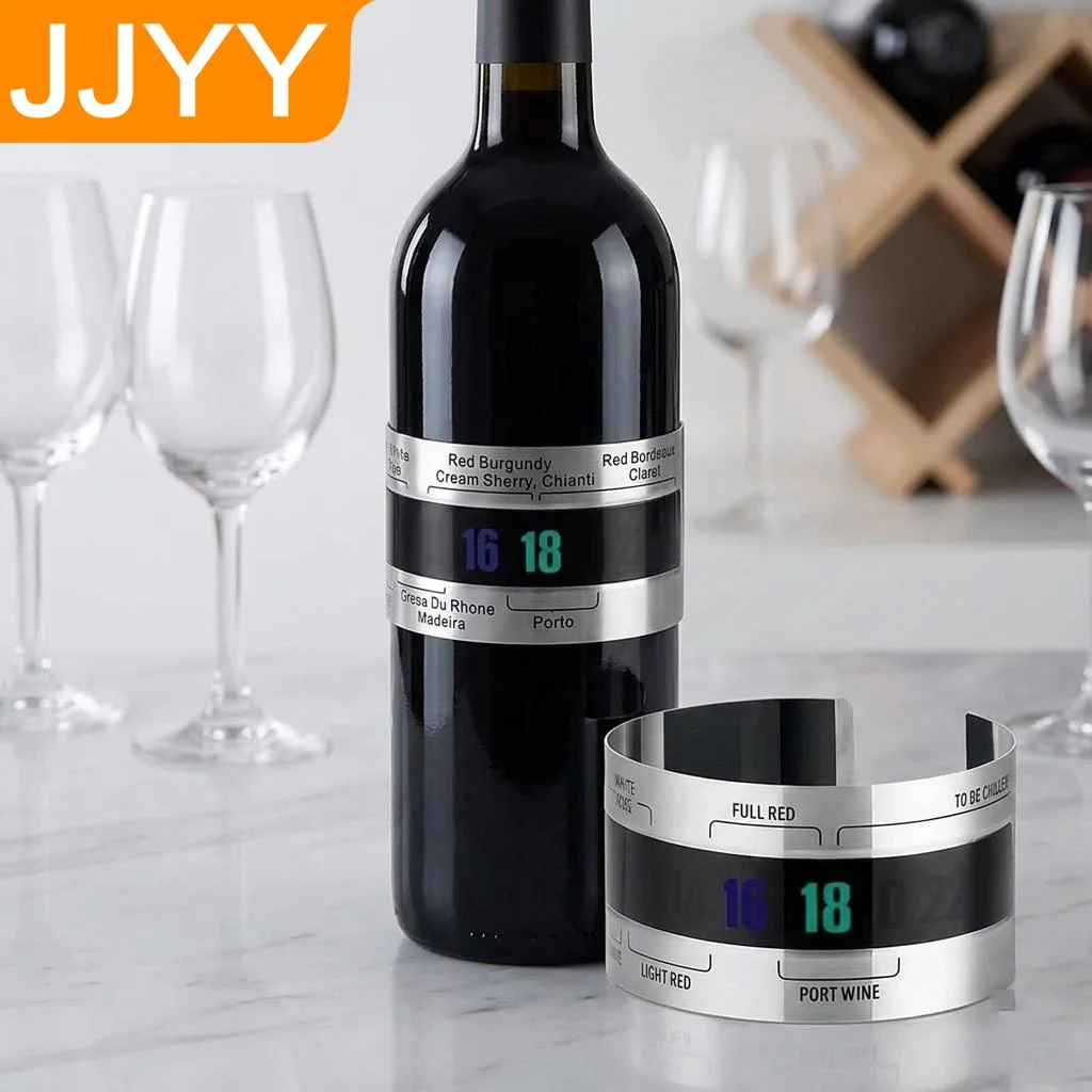 Stainless Steel Wine Thermometer with LCD Display for Champagne and Wine Temperature Measurement 4 to 24 Celsius Bar Tool