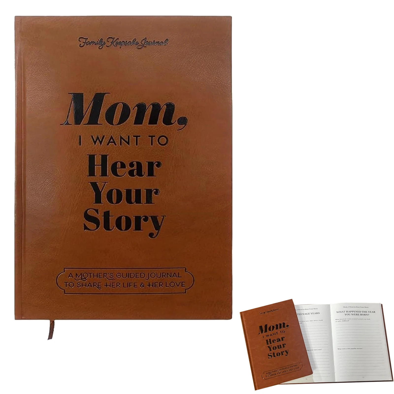 Dad/Mom I Want To Hear Your Story Leather Journal A Father's Mather 's Guided Journal To Share His Life Memory Books Graet Gift