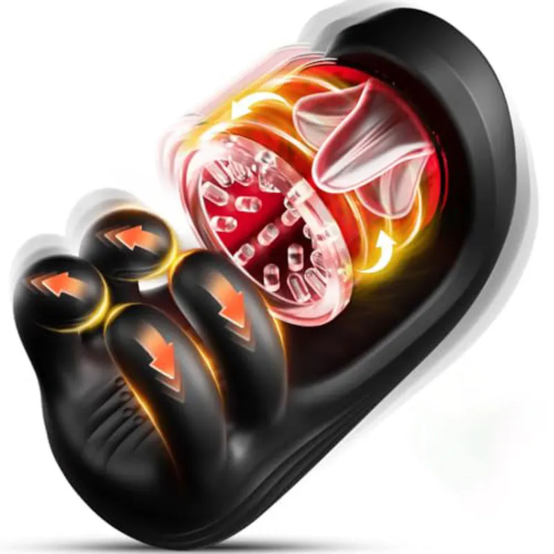 Rotatable Tongue Licking Male Masturbator Blowjob Sex Machine Penis Training Endurance LED Display Adult Sex Toy for Men