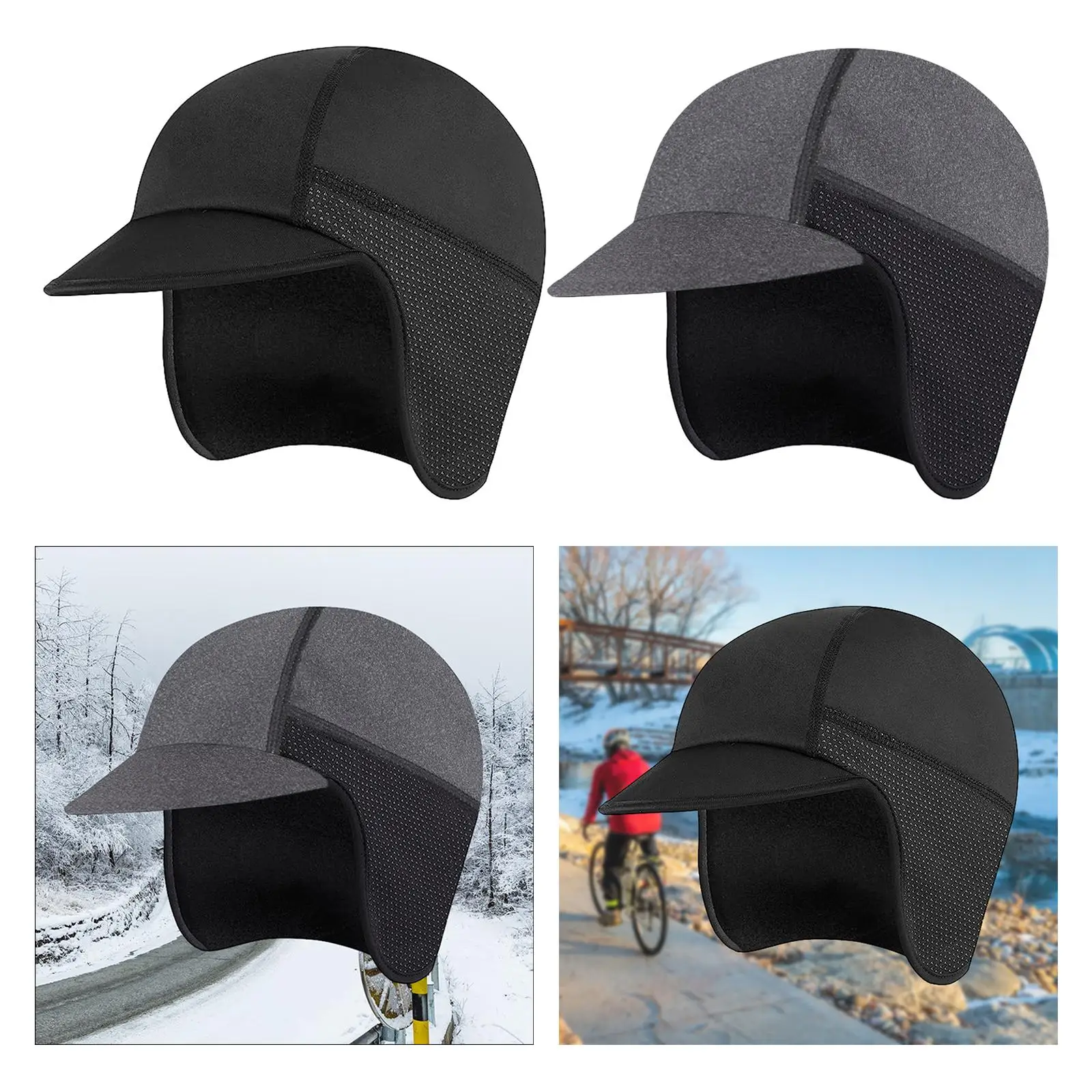 Cycling Hat Sports Breathable Warm Ear Protectors Winter Cycling Cap Sports Hat for Camping Hiking Cold Weather Skiing Exercise