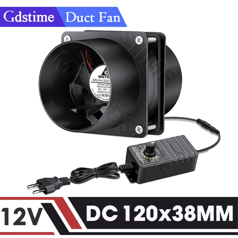 

Gdstime 120 мм 4-дюймовый осевой вытяжной вентилятор DC 12 В канальный вентилятор с регулятором скорости для дыма вытяжения воздуха, 3D лазерная гравировка, покрасочная камера