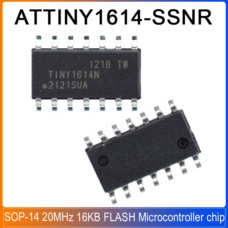

ATTINY1614-SSN ATTINY1614 SOP-14 20MHz 16KB FLASH Microcontroller chip