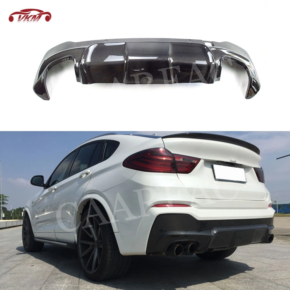 

For BMW X4 F26 Carbon Fiber Rear Diffuser Spoiler For BMW X4 F26 M-Sport 2014-2017 3D Style FRP Back Bumper Lip Protector