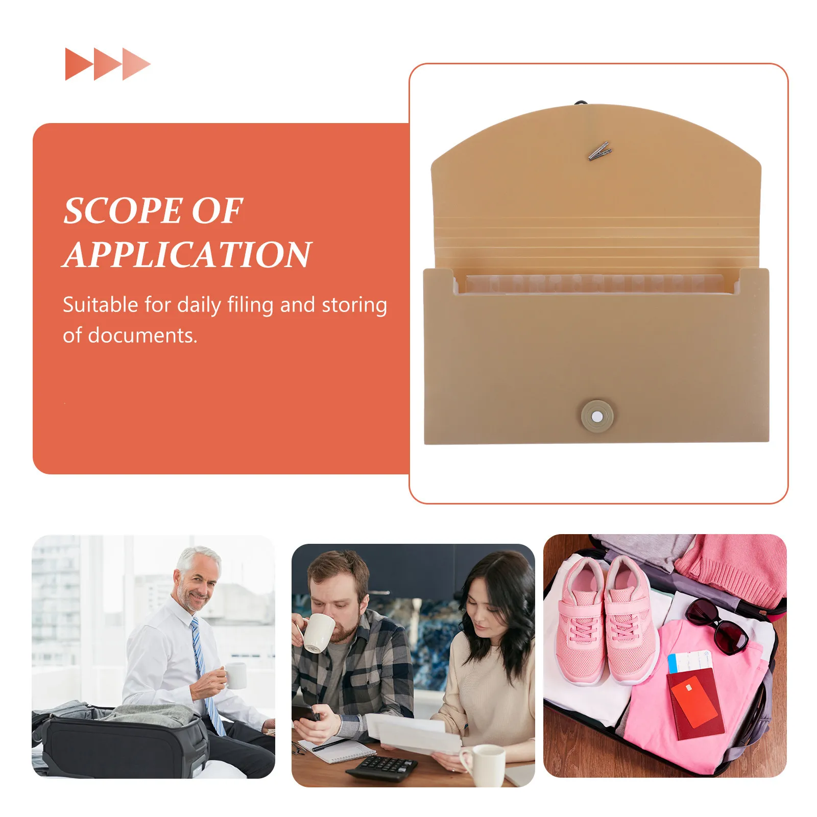 

13 Pockets Accordion File Organizer Portable Plastic Expanding Folder with Colored Labels for Efficient Document Filing and