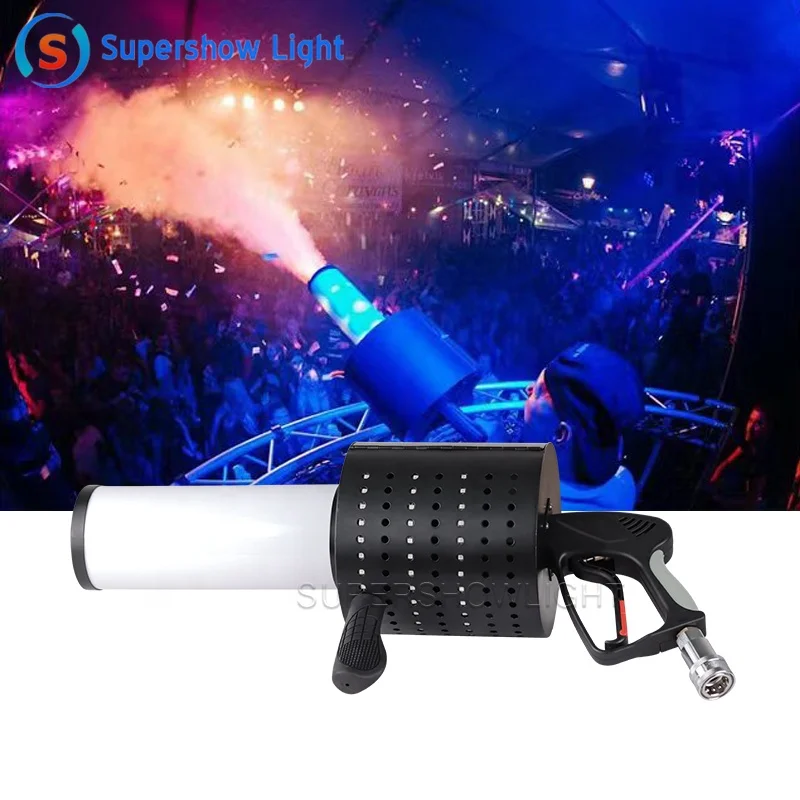 7 Colors Rgb Handheld Smoke Led Co2 Confetti Cannon Jet  For Party Disco Nightclub