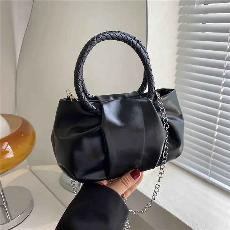 Cloud bag casual chain shoulder messenger bag pleated bag textured handbag