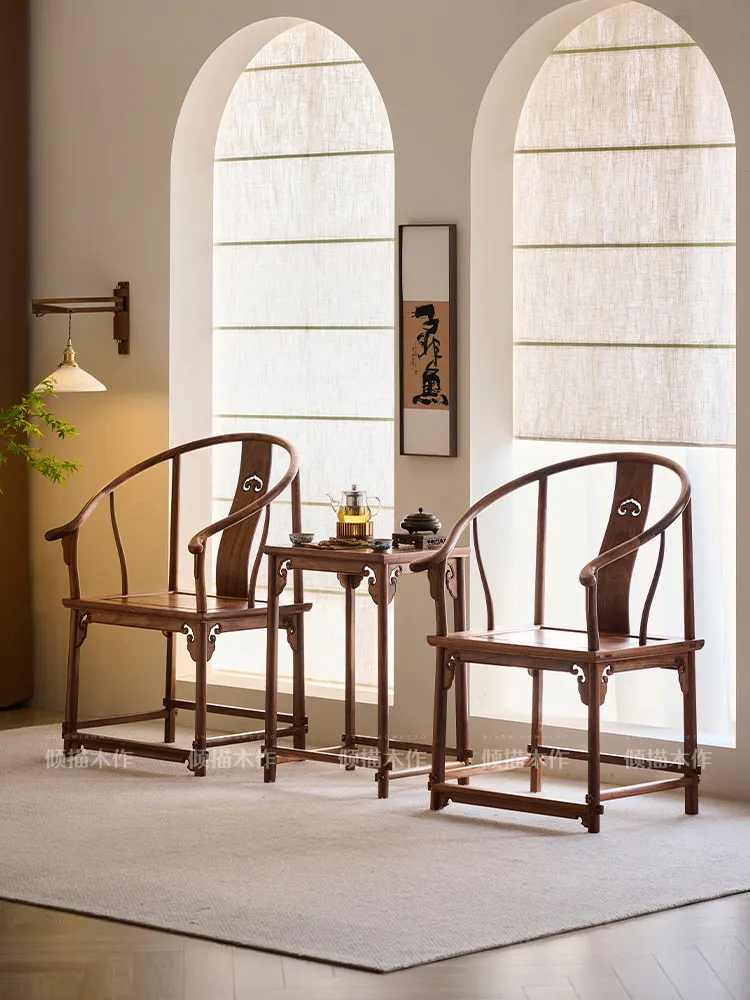 

PYJ Song style aesthetic tea room master chair antique ruyi cloud pattern Taishi chair
