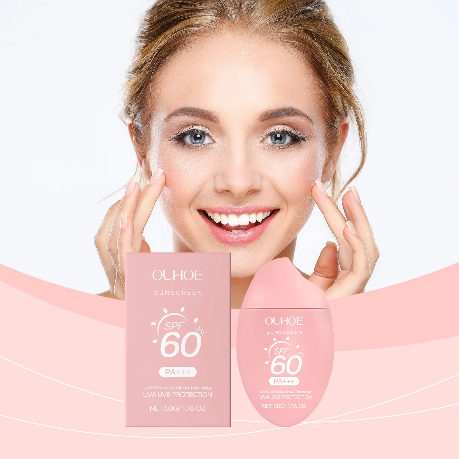 Crème solaire – Protection invisible à large spectre – Crème solaire faciale légère pour peaux sensibles – 50 g/1,76 oz