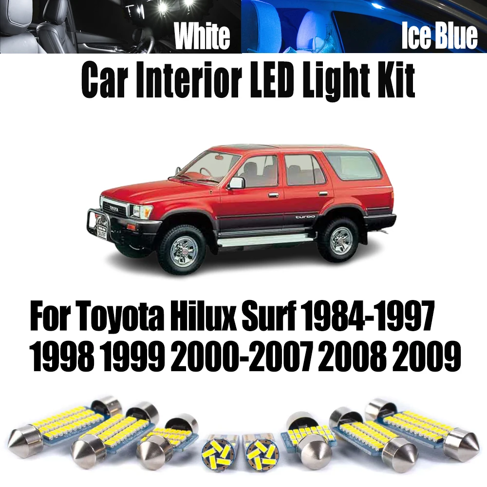 For Toyota Hilux Surf 1984- 1997 1998 1999 2000- 2006 2007 2008 2009 Ceiling Trunk Bulbs LED Interior Map Dome Light Kit Canbus