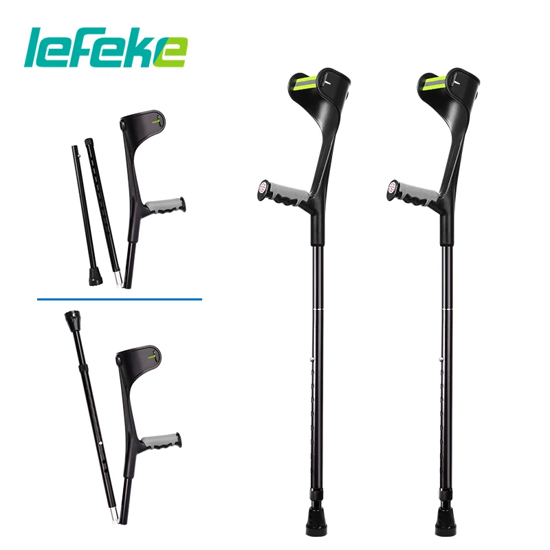 

Lefeke Adult Forearm Crutches (Pair) Walking Aids Foldable Travel Crutch Lightweight Hand Adjustable Forearm Elbow Crutches