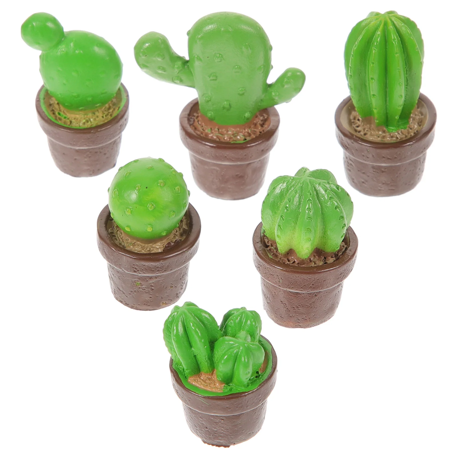 

6 Pcs Simulated Cactus Moss Potted Garden Decoration Accessories Desktop Car Mini Ornaments Lovely Statue Plant