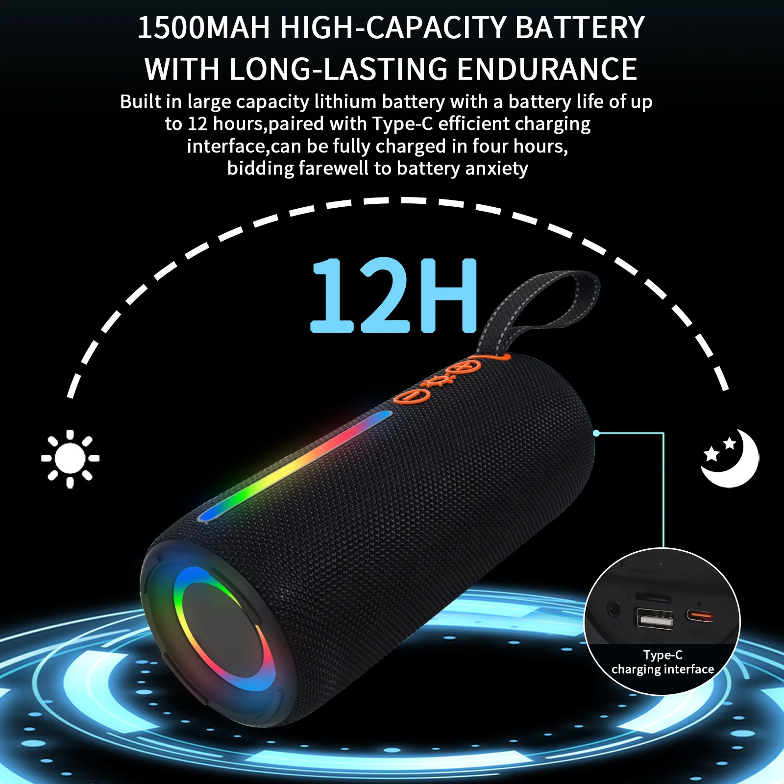 Przenośna kolumna dźwiękowa stereo Premium Sound IPX6 Wodoodporne głośniki zewnętrzne Wysokiej jakości bezprzewodowy odtwarzacz basowy Bluetooth Boombox