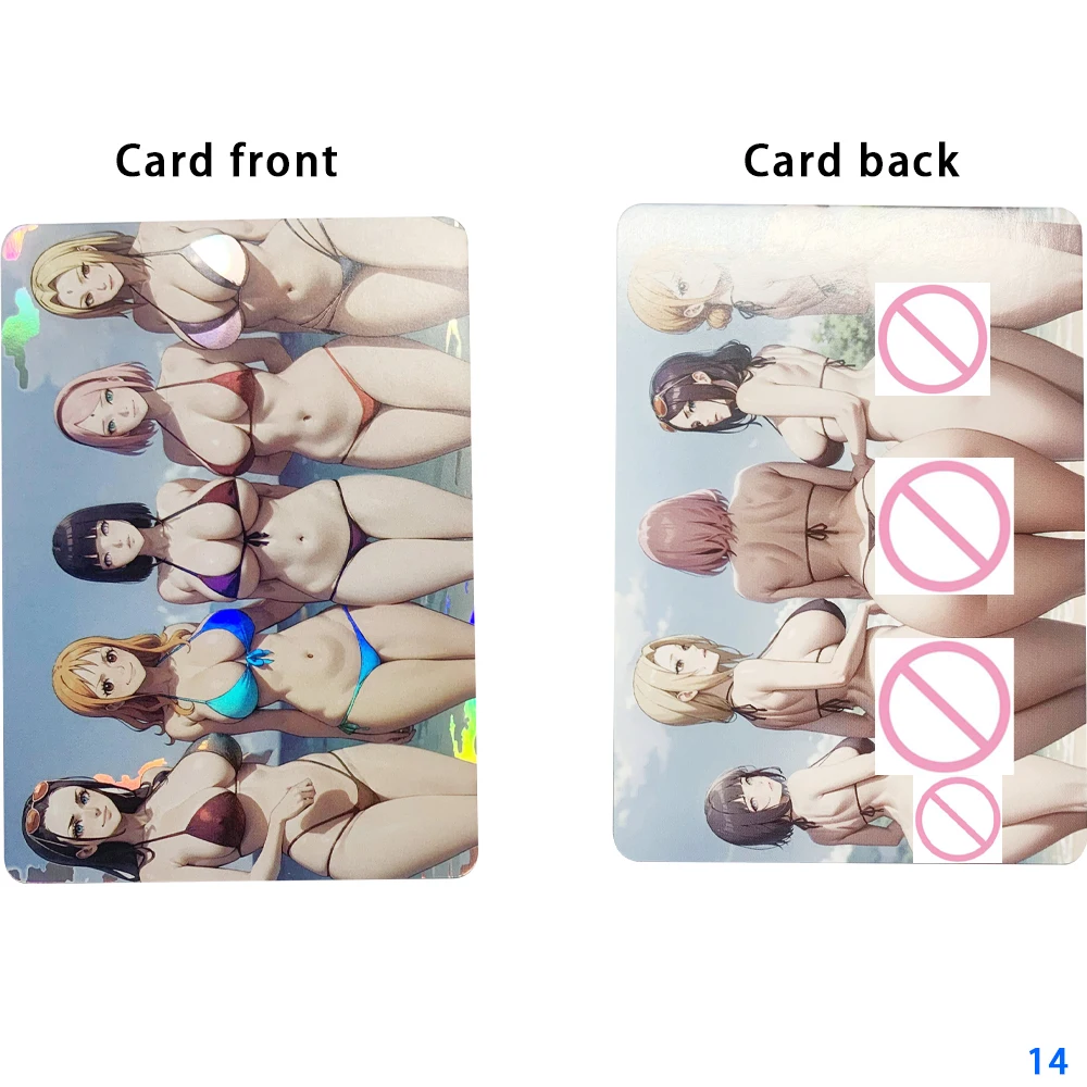 One Piece Nico Robin Nami Anime Sexy Nude Card Refractive Color Flash Naked Big Chested Beauty Collection Card Otaku Gifts