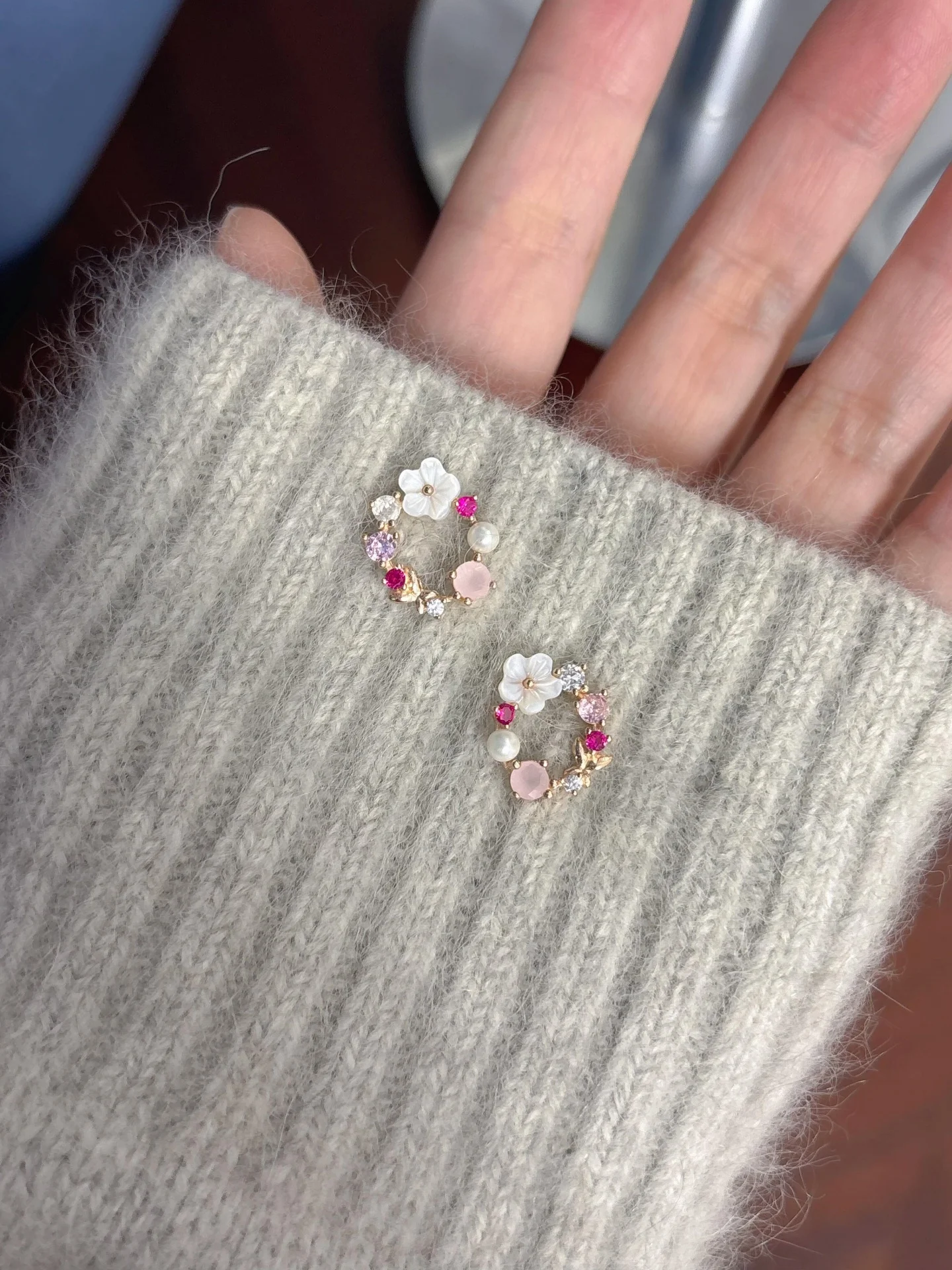 sweet-and-refreshing-s925-pure-silver-flower-ring-earrings-style-summer-artistic-ornaments-fashionable-jewelry-acces