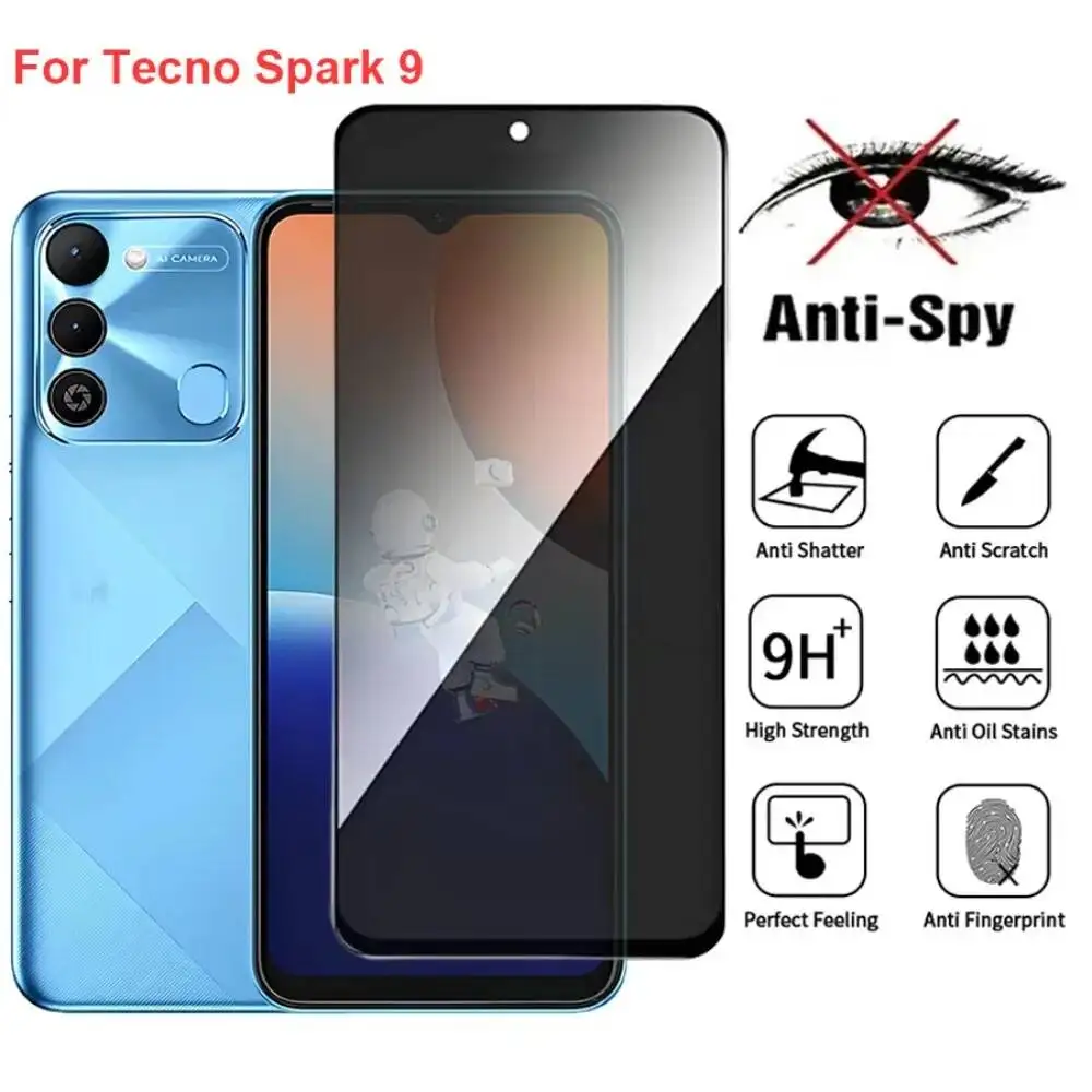 

Spark 9 Kg5p Anti Spy Privacy Tempered Glass Screen Protector Compatible For Tecno Spark9 Phone Film