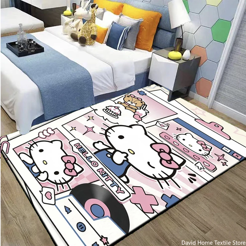 Sanrio Hello Kitty Dywan z kreskówek dla dzieci Pokój dzienny Łazienka Dywan antypoślizgowy Dom Sofa Duża mata kuchenna Dekoracja