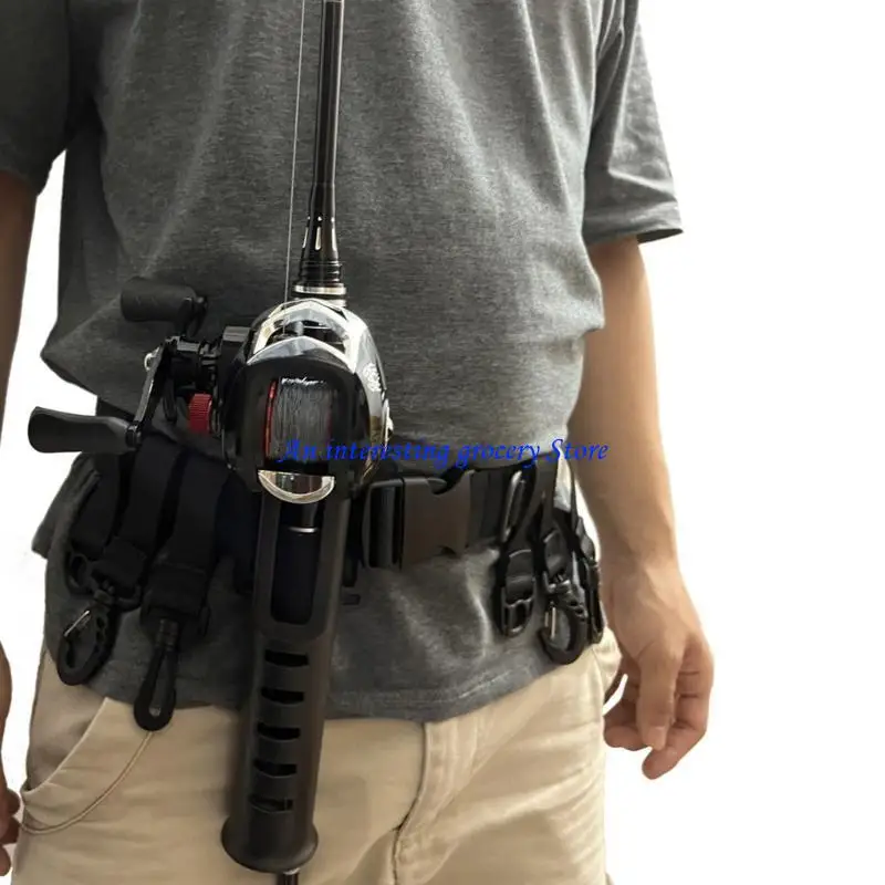 652D Fishing Wader Belt Adjustable Waist Belt Multi-function Fishing Wading Belt with Hook, Fishing Belt Surfing Wading Belt
