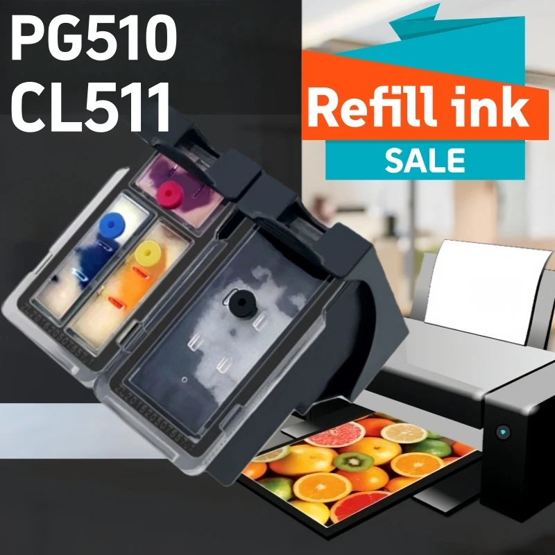 Compatible for Canon Pixma IP2700 IP2702 MP 230 240 250 495 499 MX 320 330 340 350 410 420 Refillable Ink Cartridge PG510 CL511