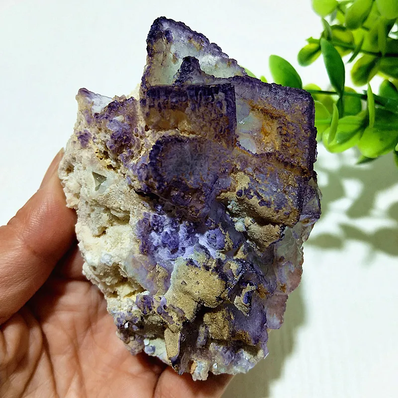 

Natural Stones Purple Yellow Fluorite Crystal Clusters Paragenesis Meditation Energy Feng Shui Crystal Room Ornament