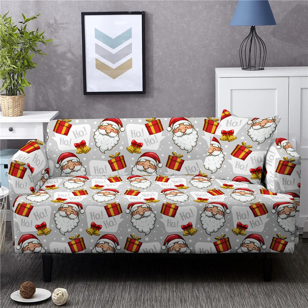 Golden Elk Snowman Stretch Sofa Cover Christmas Bear Sofa Cover Home Full Package Of A Sofa Cover Christmas Home Holiday Decorat