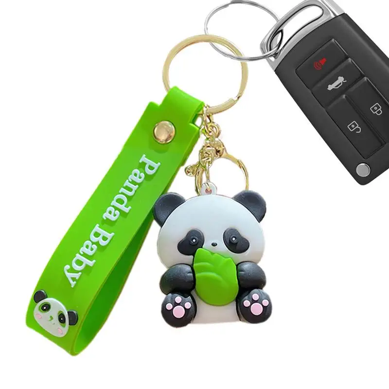 Panda Keychain Creative Panda Pendant Keychain PVC Cartoon Animal Cute Car Pendant Unique Panda Keychain Decoration Stylish Bag