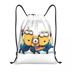 Custom Name Waterproof Outdoor Beach Swimming Sports Drawstring Backpack Minions Organizer Gym Storage Bag