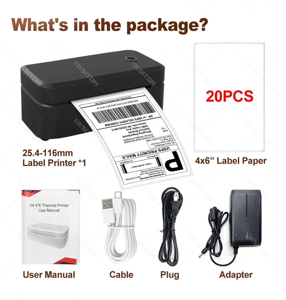 Marklife X4 Thermal Label Printer Portable Printer for 4x6 Mailing Packages Printing Bluetooth Automatic Label Recognition 2026