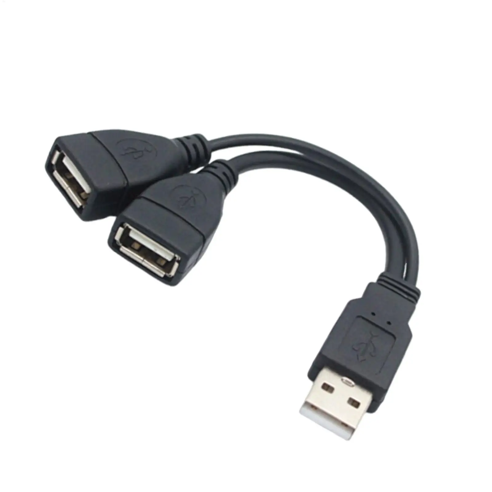 Universal 30cm 1 to 2 USB Split Adapter Multi-functional Y Type USB Splitter Expand USB Port Practical Male to Female Connector