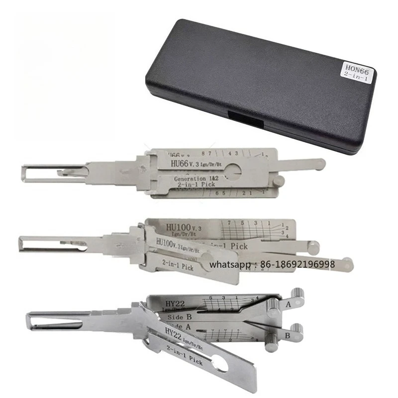 

Original 2-in-1 HU66 HU100 HON66 HU100R HU92 HY22 TOY2 TOY48 HU101 HU162T-8 Lishi Pick Tool Door Opening Tool Stainless S