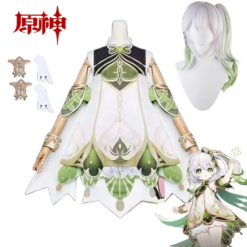 Nahida Cosplay Game Genshin Impact Nahida Genshin Cosplay Dress Wig Halloween Lesser Lord Kusanali Cosplay Costumes for Women