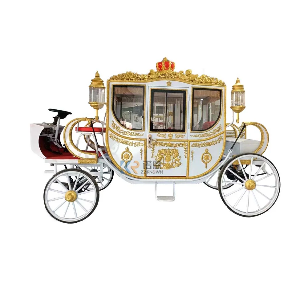 High Quality Tourist Sightseeing Wedding Electric Horse Carriage For Sale Royal Horse Carriage Carts