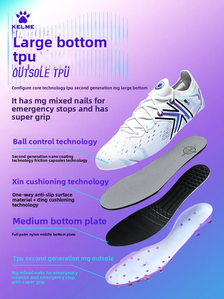 Kelme Mg High-end Football Shoes Professional Nail Breaking Adult Football Boots Competition Training Football Shoes