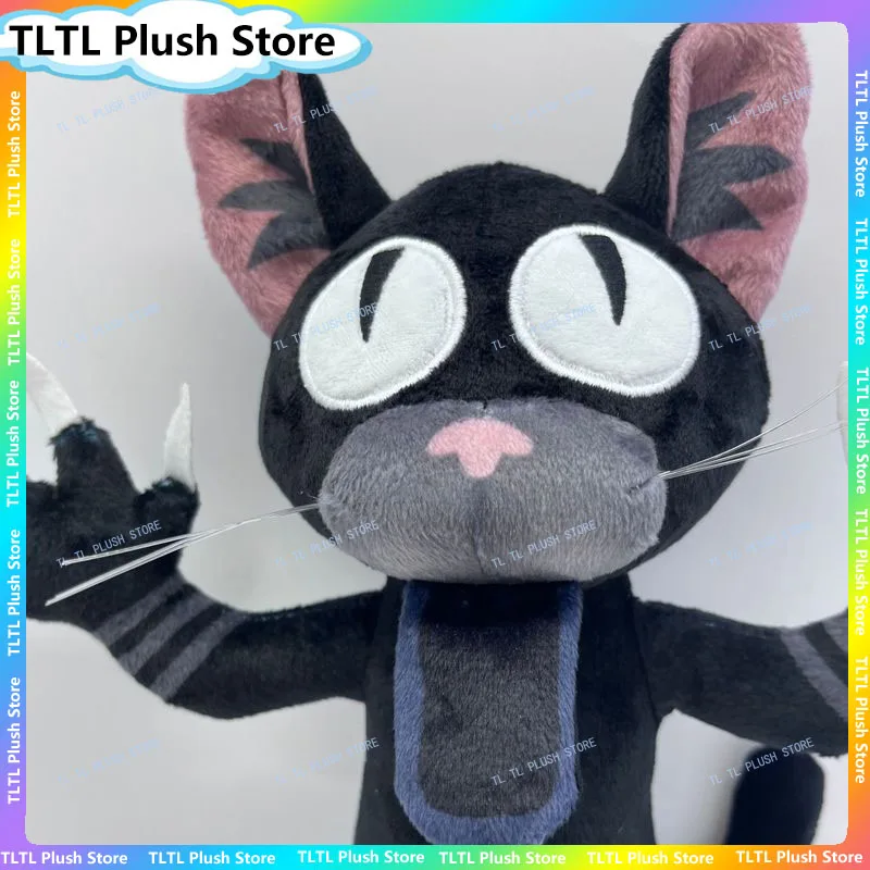

99 Nights In The Forest Black Cat Entity Plush Toy Cute Big Eye Soft Stuffed Animal Doll For Bedroom Decor Kids Anime Fans Gift