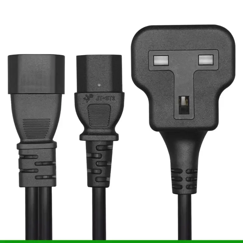 U55C IEC60320 C14 To C13 Y Splitter Power Cord With UK Outlet Converters For Servers Rack UPS PDU Data Center Equipment