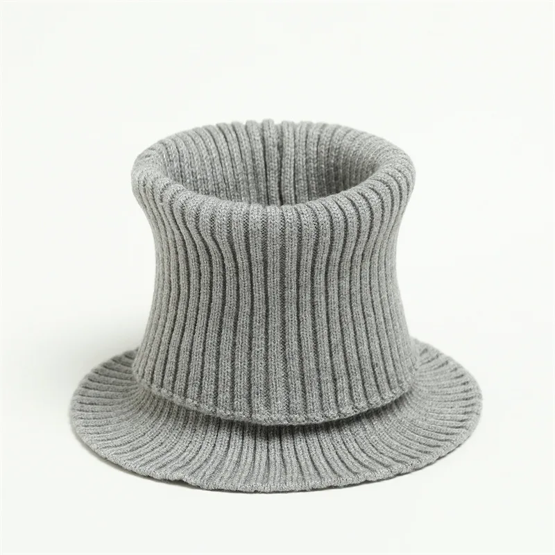 Luxury Solid Winter Windproof Warm Neckerchief Women Knitted Ring Scarf Turtleneck False Collar Cover Head Neck Guard Collar