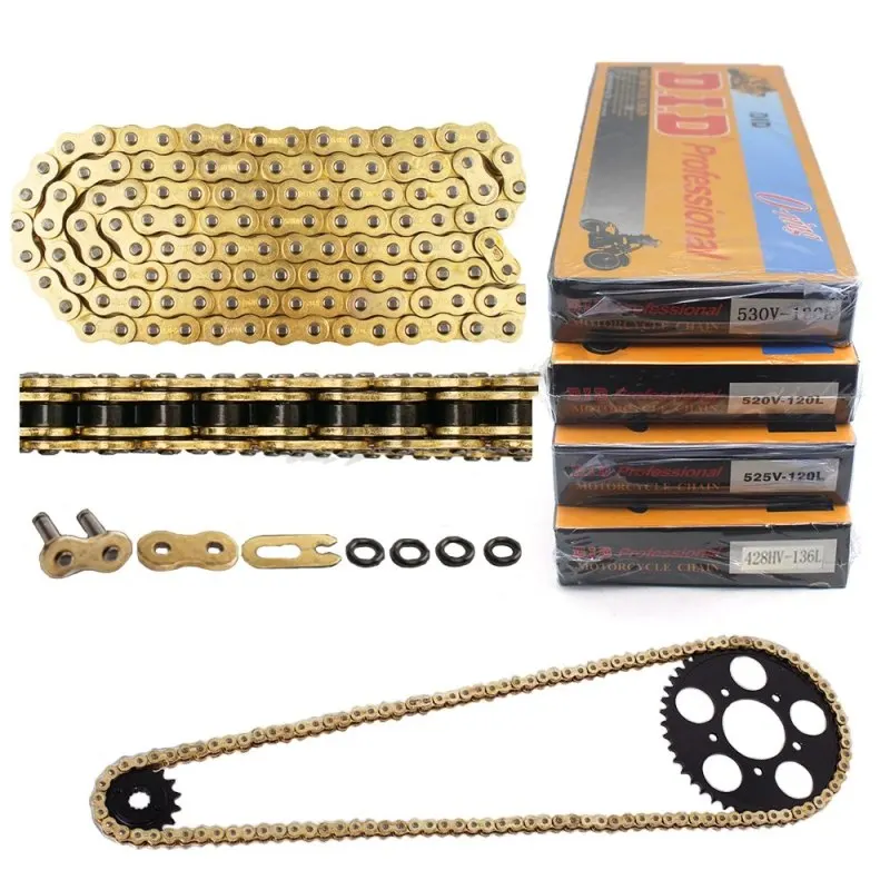 Suitable for Off-road Motorcycles DID428 DID520 DID525 DID530 Chains 136 Link Thickened O-ring Oil Seal Chain Sets